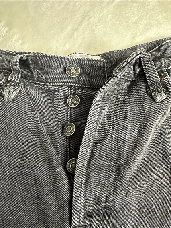 We the Free Washed Black Denim Frayed Hem Shorts - Image 3