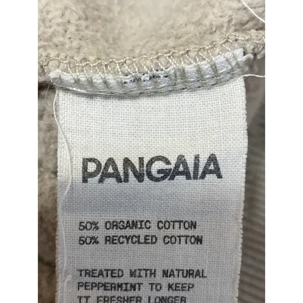 Pangaia Men's Beige Graphic Hooded Long Sleeve Sweater Hoodie Sweatshirt Top L - Image 7