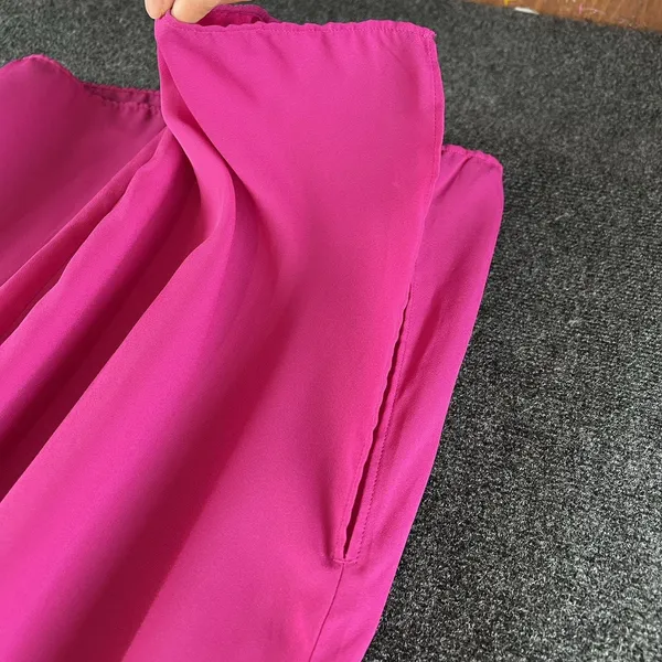 Banana Republic Fuchsia Pink Wide Leg Palazzo Pants Slits Pockets Size Large - Image 4