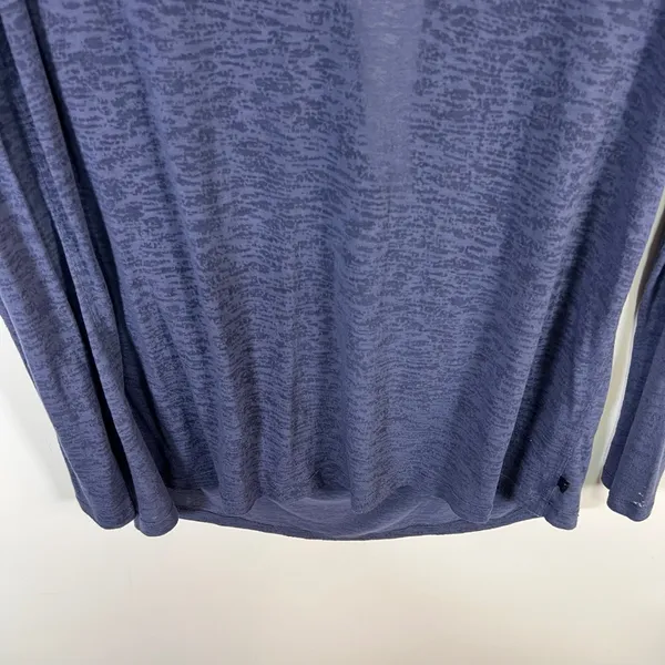 Lululemon Long Sleeve Open Back Cowl‎ Neck Burnout Top Blue Yoga Shirt - Image 3