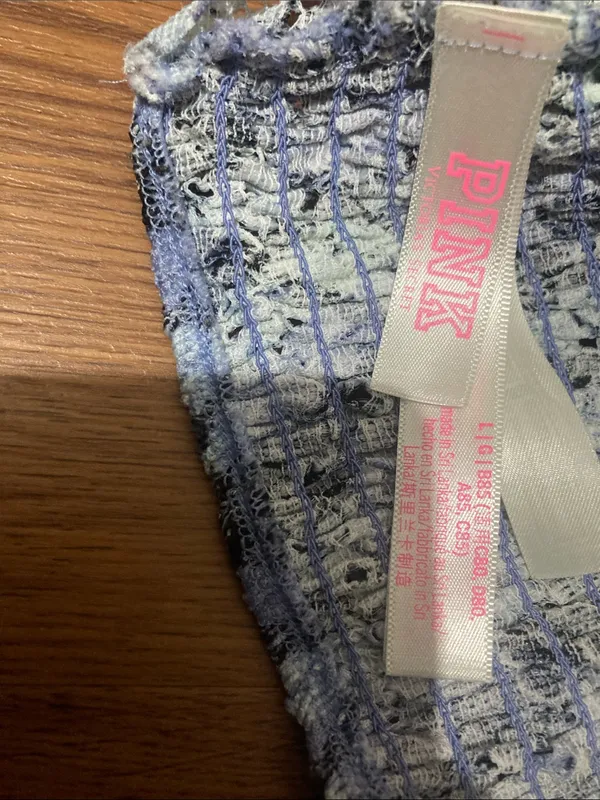 PINK Victoria's Secret Lavender Plaid Lace Bralette - Image 4