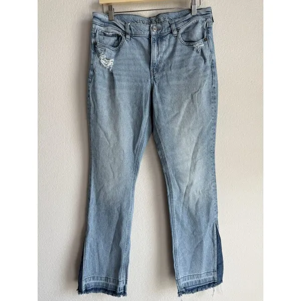 American‎ Eagle Jeans Women's 12 90s Low Rise Skinny Kick Stretch Denim Raw Hem - Image 5