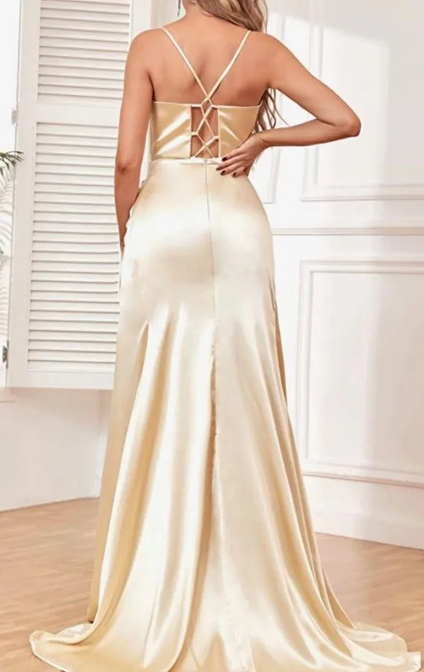 Rust Evening Gown Orange Size M - Image 3