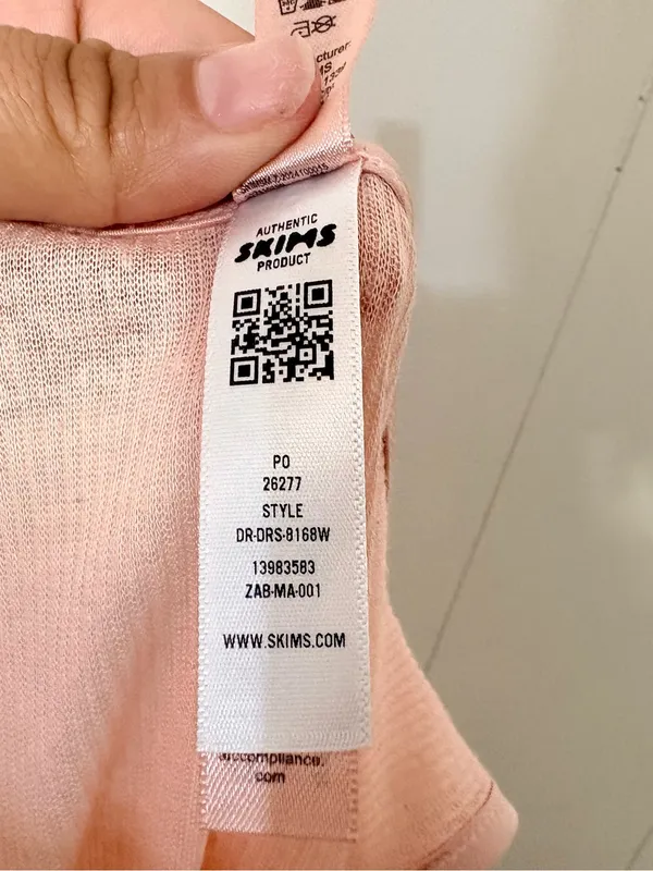 SKIMS Sheer Rib Mini Slip Dress XXS Villa Peach Pink Bodycon - Image 10