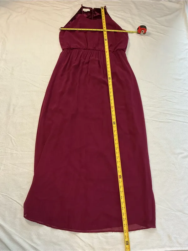 Donna Morgan Burgundy Halter Maxi Dress - Image 3