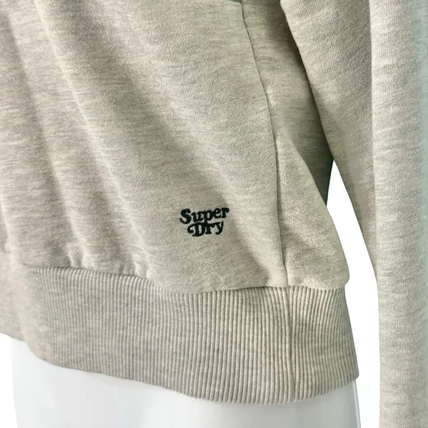 Superdry Grey Vintage Cali Stripe 70s Style Mock Neck Crew Sweatshirt Size 4 - Image 8