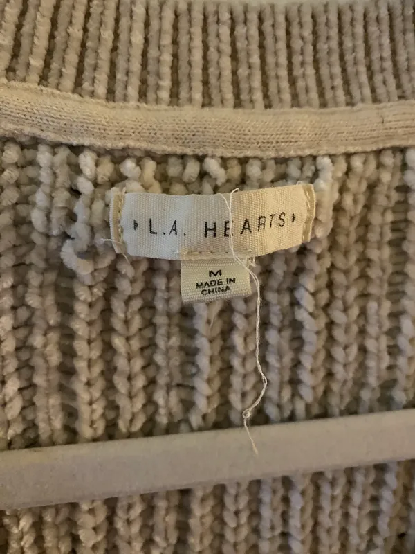 LA Hearts Ivory Cream Crop Sweater - Image 2
