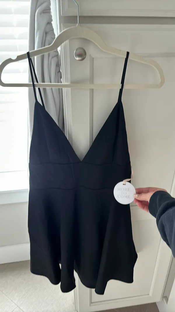 More To Come Aileen Flare Mini Dress in Black - Image 3