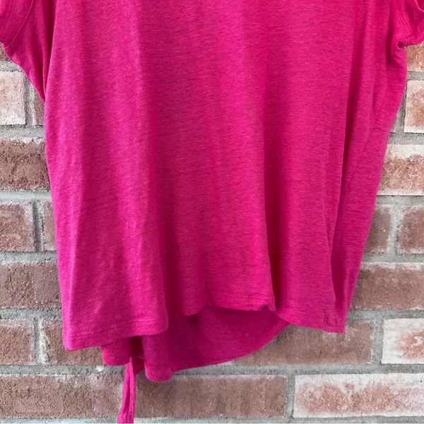Banana Republic Linen Y2K Top Women’s XL Wrap Pink Tortoiseshell Ring Resort - Image 7