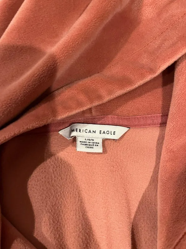 American Eagle Outfitters Pink Velvet Hoodie - Image 3