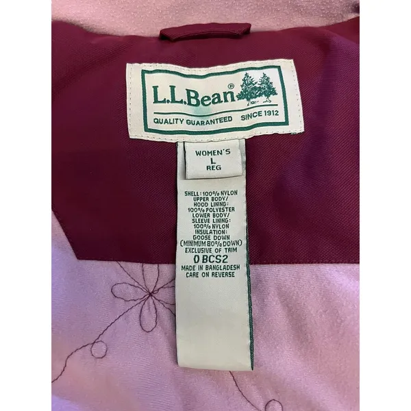 L.L.Bean Goosedown Coat Womens Large Purple Hooded Gore-Tex Down Parka Faux Fur - Image 14