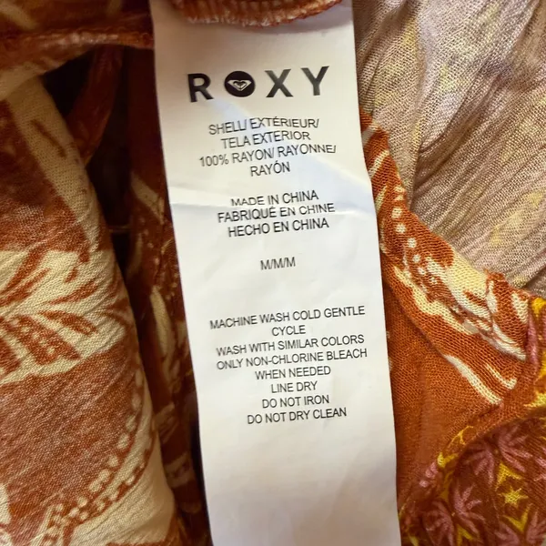 NWT Roxy Ray Of Sunshine Cover Up Beach Sundress Dress Rust Multi Medium - Image 7