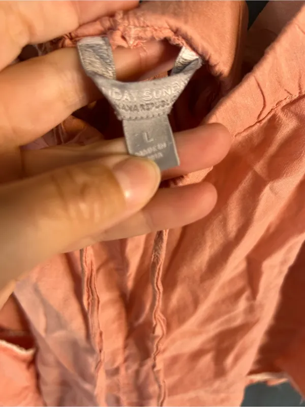 Banana Republic Soft Peach Pink Cami & Shorts Summer Sleep Set | Size Large - Image 4