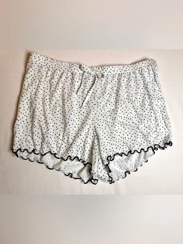 Jaclyn Intimates Polka Dot Romper Pajama Set White Black Size Large Y2K Style - Image 8