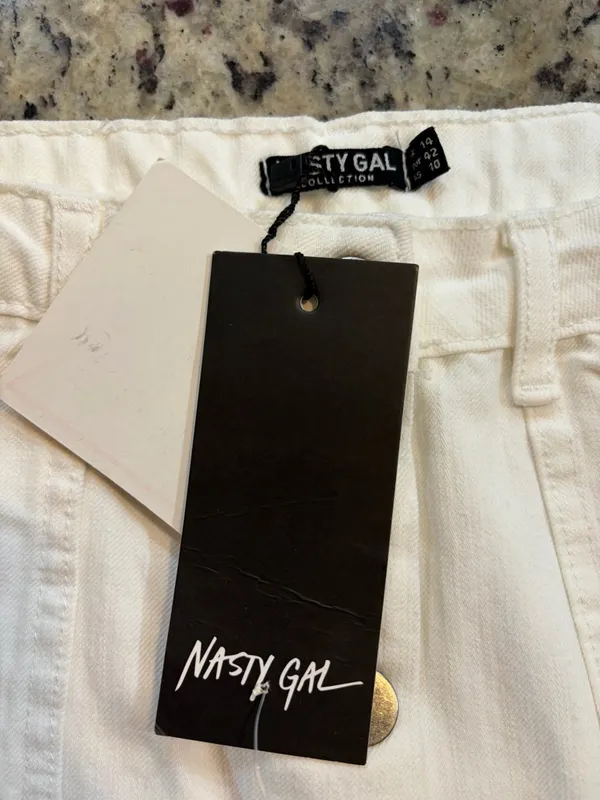 Nasty Gal White Button-Front Mini Skirt - Image 3