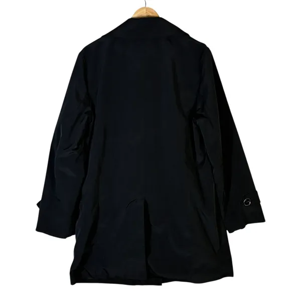 London Fog Womens Classic Trench Coat‎ Size L Black Work Office Timeless Classic - Image 6