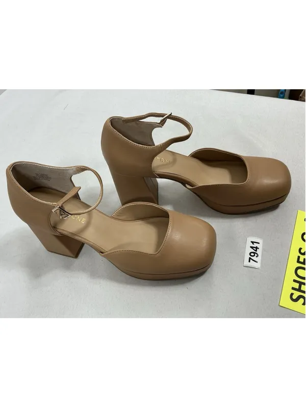 Womans Excellent Condition Sun & Stone Viennaa Platform Pumps 9 M Tan - Image 2