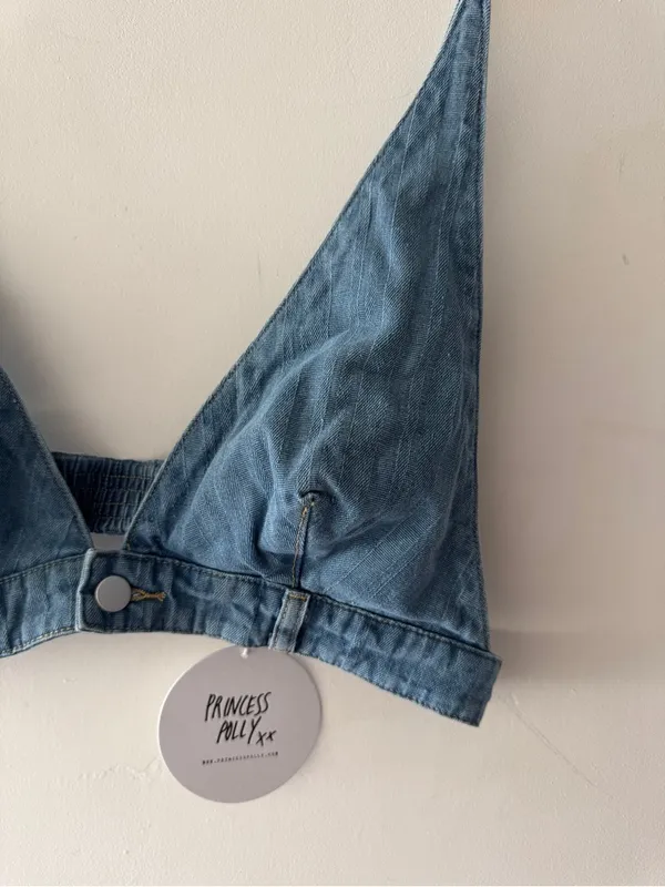Princess Polly NEW! Denim Blue Paige Top - Image 3