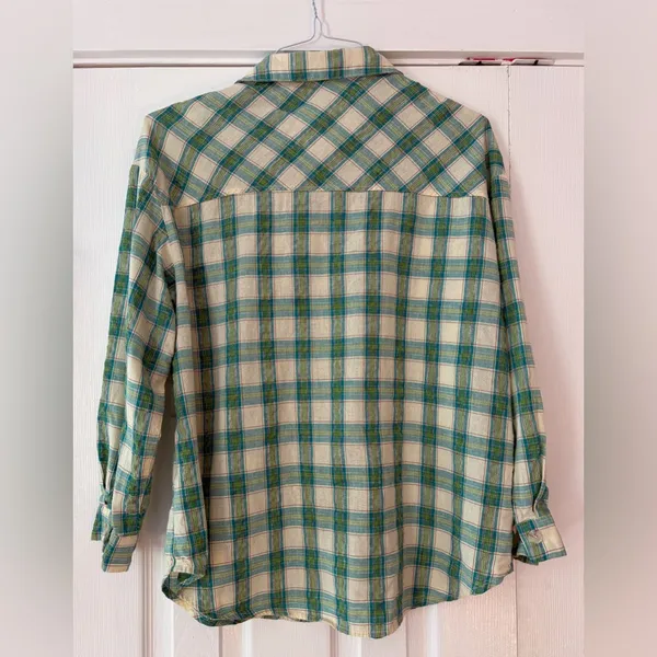 Akaiv Plaid Button Down Shirt - Green and Blue Size‎ Small EUC - Image 2