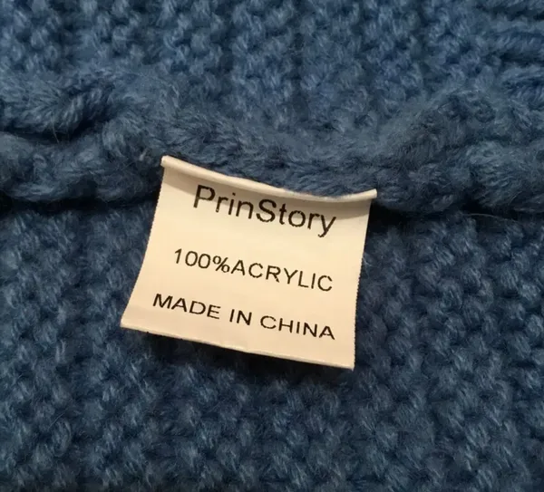 Blue Cable Knit Open Front Cardigan Sweater by PrinStory - Image 6