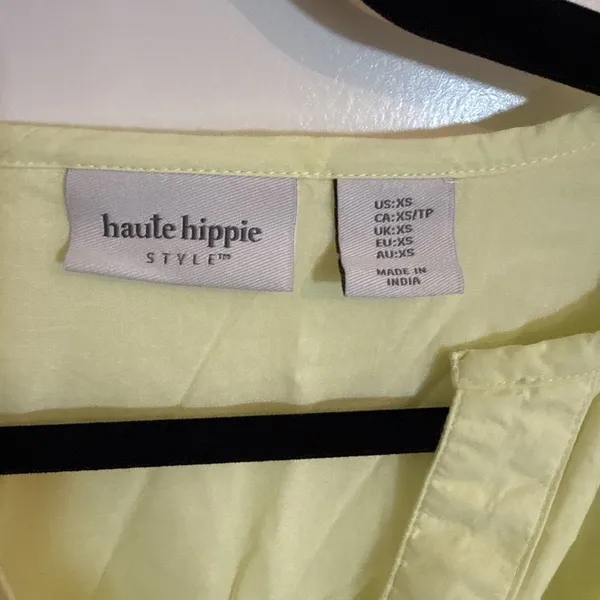 Anthropologie Haute Hippie Yellow Maxi Peasant Dress Gardenparty Boho Sz XS - Image 2