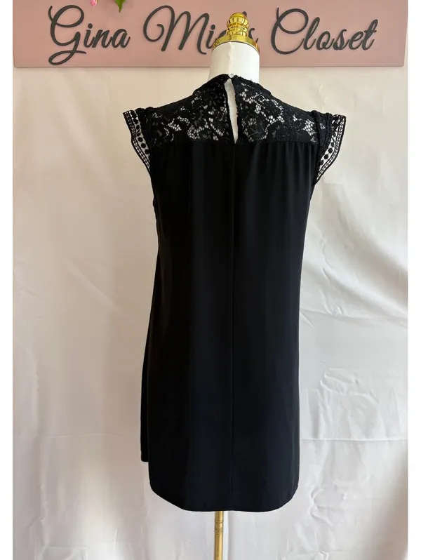 Zara Black Lace Cap Sleeve Dress Size XS - Image 2