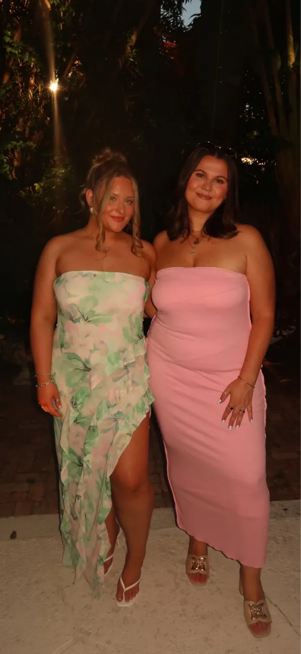 Anthropologie AFRM Siobhan Strapless Dress - Pink & Green Floral - Image 5