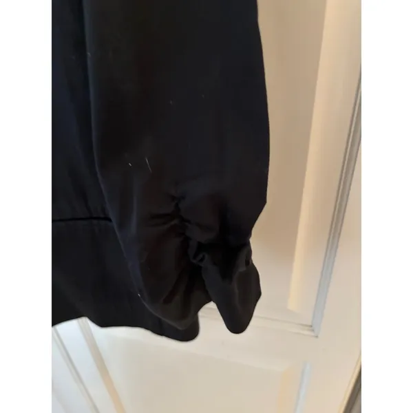 Chicos Black Ruched 3/4 Sleeve Single‎ Button Blazer Jacket Size 3 Large XL - Image 3