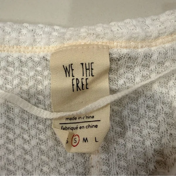 Free People We The Free Dahlia Thermal Waffle Knit Bell Sleeve Top Women’s Small - Image 7
