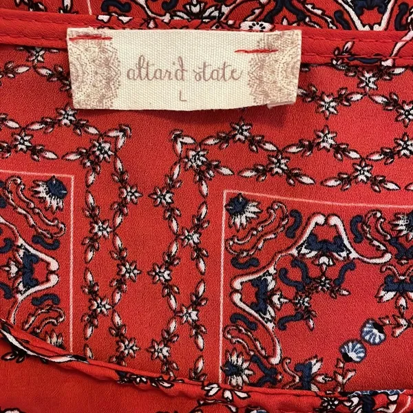 Altar’d State Mackenzie Handkerchief Red Crop Top Blouse Boho Hippie Beach - Image 3