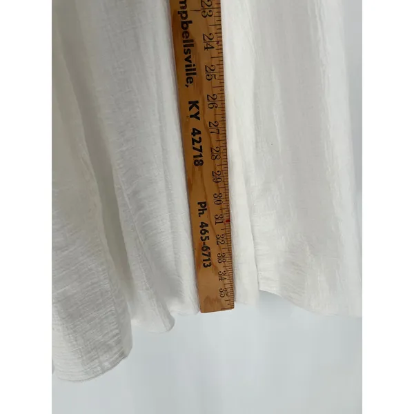 Venus Cotton Gauze Maxi Skirt Women M White Crochet Waist Boho Hippie Flowy Airy - Image 3