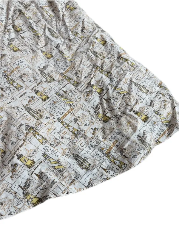 J. Crew White Gold Nautical Map Print Halter Midi Dress Plunging Size 14 Women's - Image 2