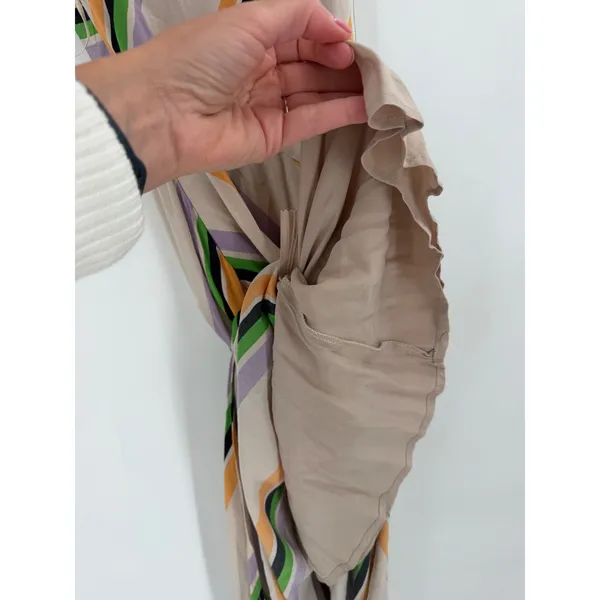 ASTR The Label Midi Dress Womens S Multicolor Striped Slit Boho Party Cocktail - Image 12