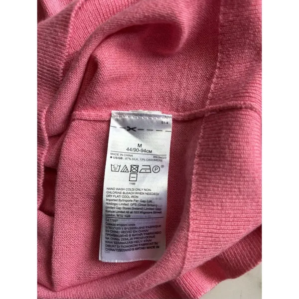 Banana Republic Silk Cashmere Sweater Womens Medium Pink Crew Neck Pullover M - Image 8