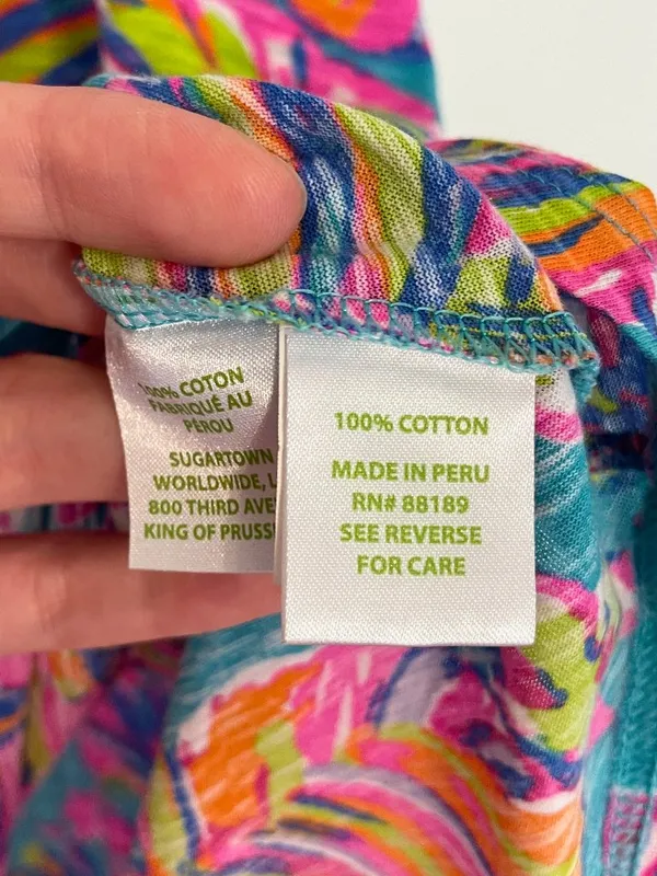 LILLY PULITZER Minka Trapeze Tank Top Sea Blue Summer Haze Pink Tropical Floral - Image 10