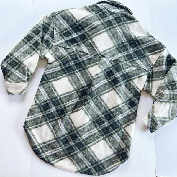 NEW Stradivarius Plaid Green Shacket Jacket Coat - Image 8
