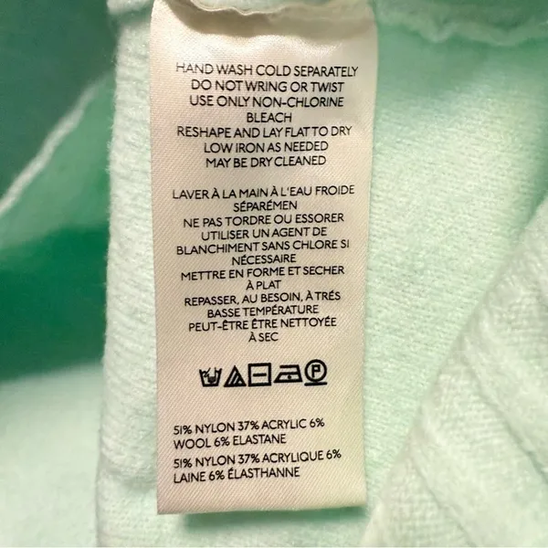 Free People Wool Ottoman Slouchy Tunic Mint Green NWOT Ribbed‎ Sweater Womens XS - Image 6