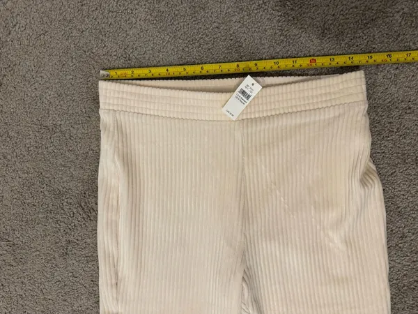 Aerie Flare Velvet Velour Cream Lounge Pants Size Medium - Image 4