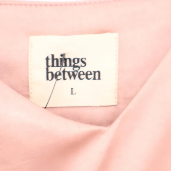 Things Between Mauve Pink Silky Slip Dress Empire Waist Mini L - Image 3