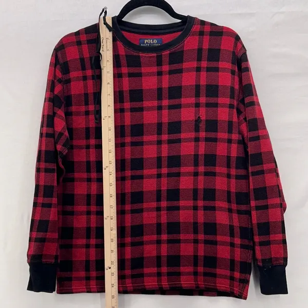 Polo Ralph Lauren‎ Waffle Knit Thermal Shirt Small Buffalo Holiday Festive Warm - Image 13