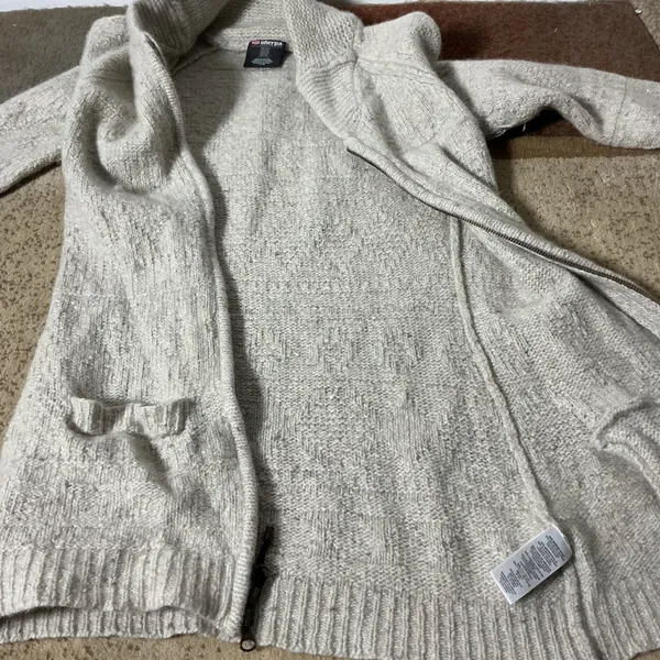 Sherpa Adventure Gear Merino Alpaca Zip Cardigan Women S Grey Long Shawl Sweater - Image 5