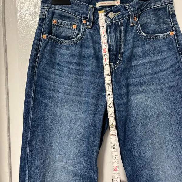 Levi’s Low Pro Straight Medium Wash Denim Jeans size 25 - Image 8