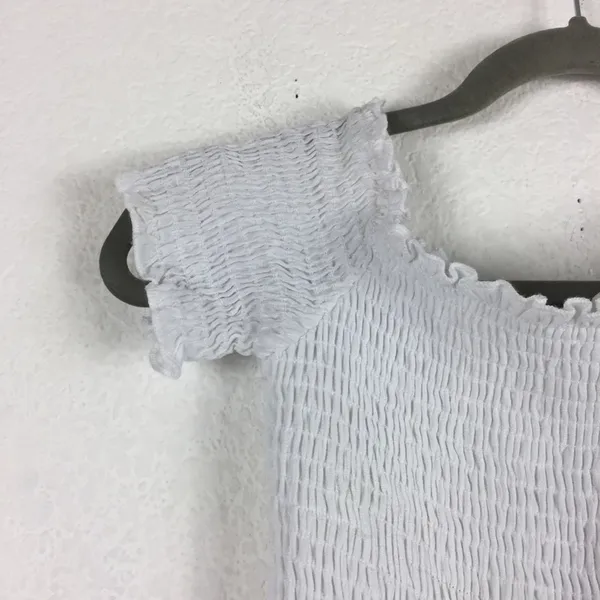 Show Me Your MuMu Dolly Smocked White Mini Dress Medium - Image 5