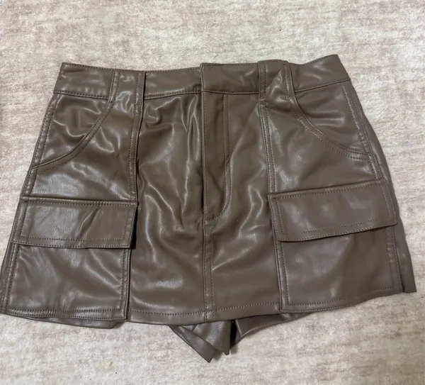 zara faux leather skort size xs - Image 2