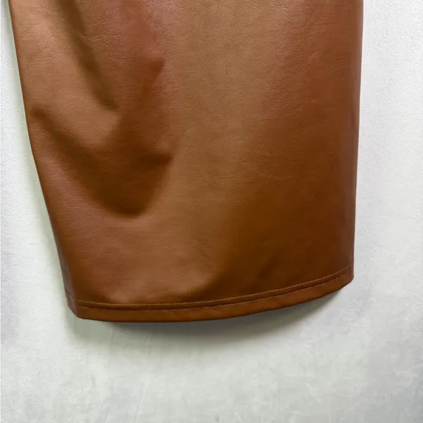 OFFLINE by Aerie Women’s Faux Leather Wide Leg Pull-On Pants Tan Brown Sz S NWT - Image 8