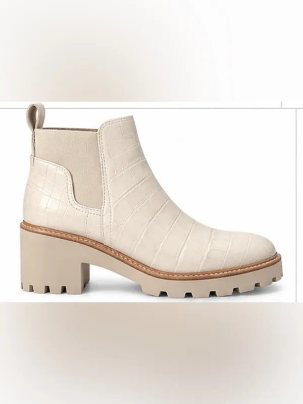 Dolce Vita Huey H2O Ivory Croc-Embossed Chelsea Boots – Size 8.5 - Image 2