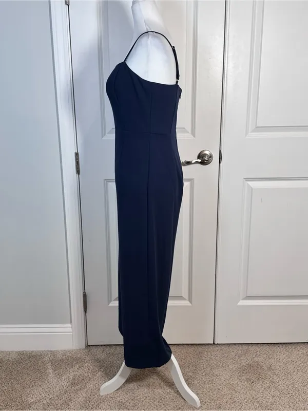 Lilly Pulitzer Navy Wide Leg Jumpsuit 4 Wedding Guest Cocktail Resort Coastal - Image 5