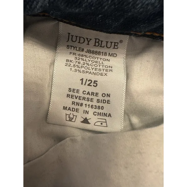 Judy Blue Los Angeles Boyfriend Fit Womens Jeans Size 1/25 Blue Senim Raw Hem - Image 4