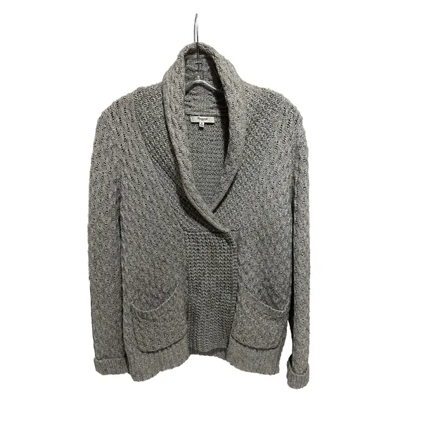 Madewell Womens Sweater Medium Gray Knit‎ Casual Career Cardigan - Image 2