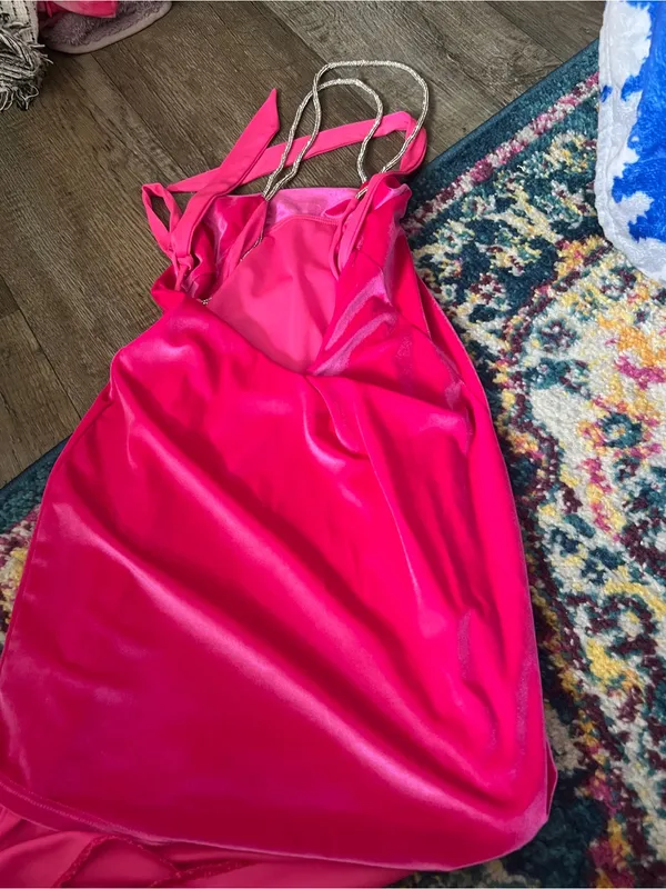 Hot pink Lucy in the sky velvet dress size xs - Image 7